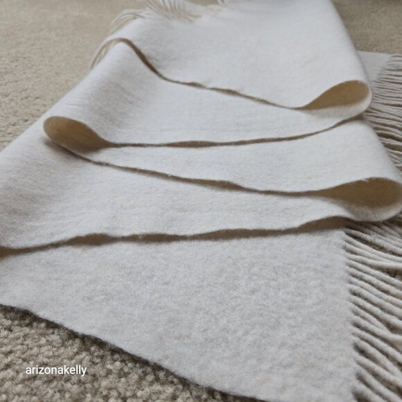 Felted Cashmere Scarf THICK ivory - Picture 8 of 16